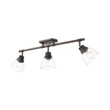 Golden 3602-3SF RBZ-CLR - Yep by Golden Lighting Duncan 3-light Semi-Flush Mount in Rubbed Bronze and Clear Glass